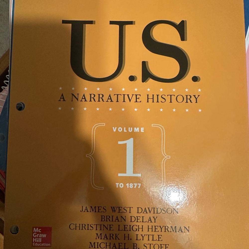 U.S. A Narrative History Volume 1 Textbook